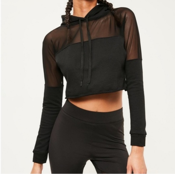 mesh crop hoodie